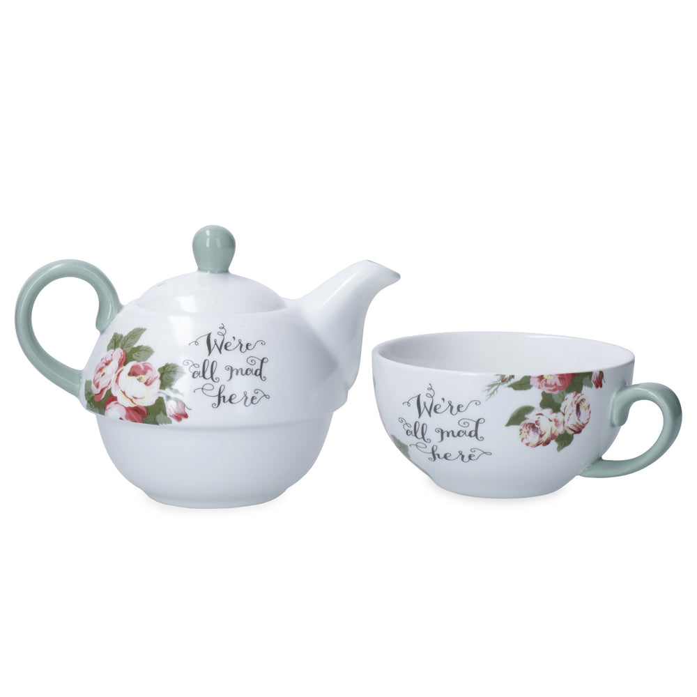 Mikasa and the V&A Alice In Wonderland Bone China 'Tea for One' Teapot and Cup Set