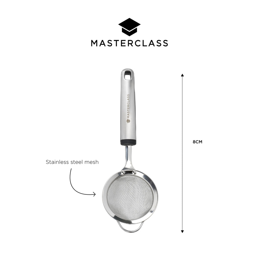 MasterClass Soft Grip Stainless Steel Sieve - 8 cm
