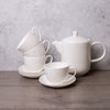 9pc White China Tea Set with 1.2L Teapot, 4x Tea Cups and 4x Saucers - Cashmere image 2