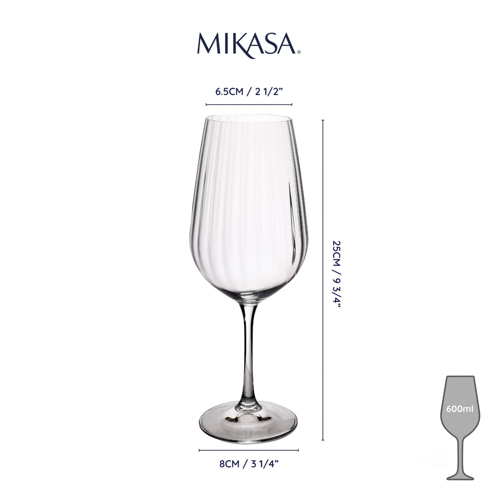 Mikasa Treviso Crystal Red Wine Glasses, Set of 4, 600ml