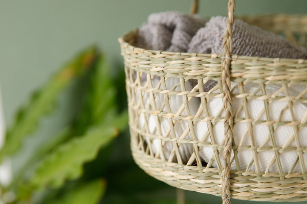 Natural Elements 2-Tier Natural Seagrass Hanging Planter image 7