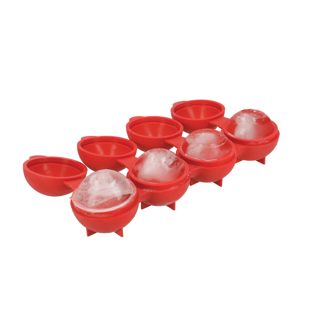 Colourworks Sphere Ice Cube Moulds in Gift Box, LFGB-Grade Silicone - Red