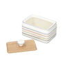 Classic Collection Striped Ceramic Butter Dish with Lid image 3