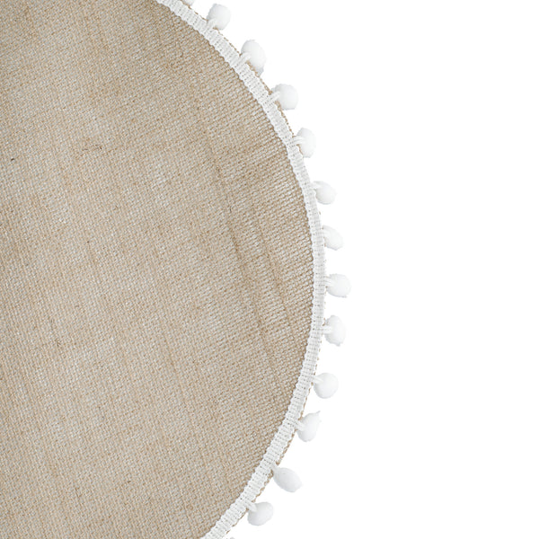 Natural Elements Set of 4 Woven Hessian Placemats with Pom Pom Decorations image 8