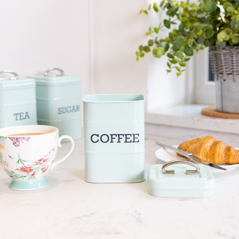 Living Nostalgia Vintage Blue Coffee Tin