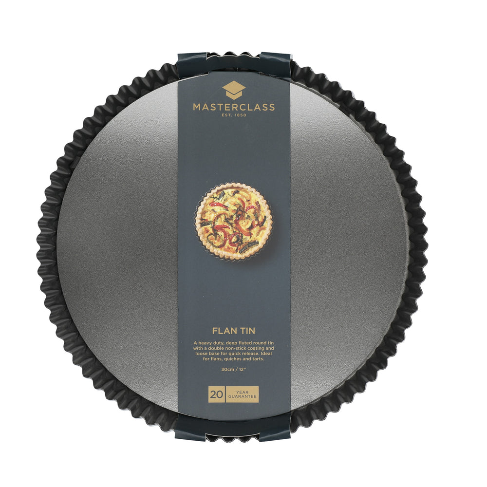 MasterClass Non-Stick Loose Base Fluted Quiche Tin, 30cm