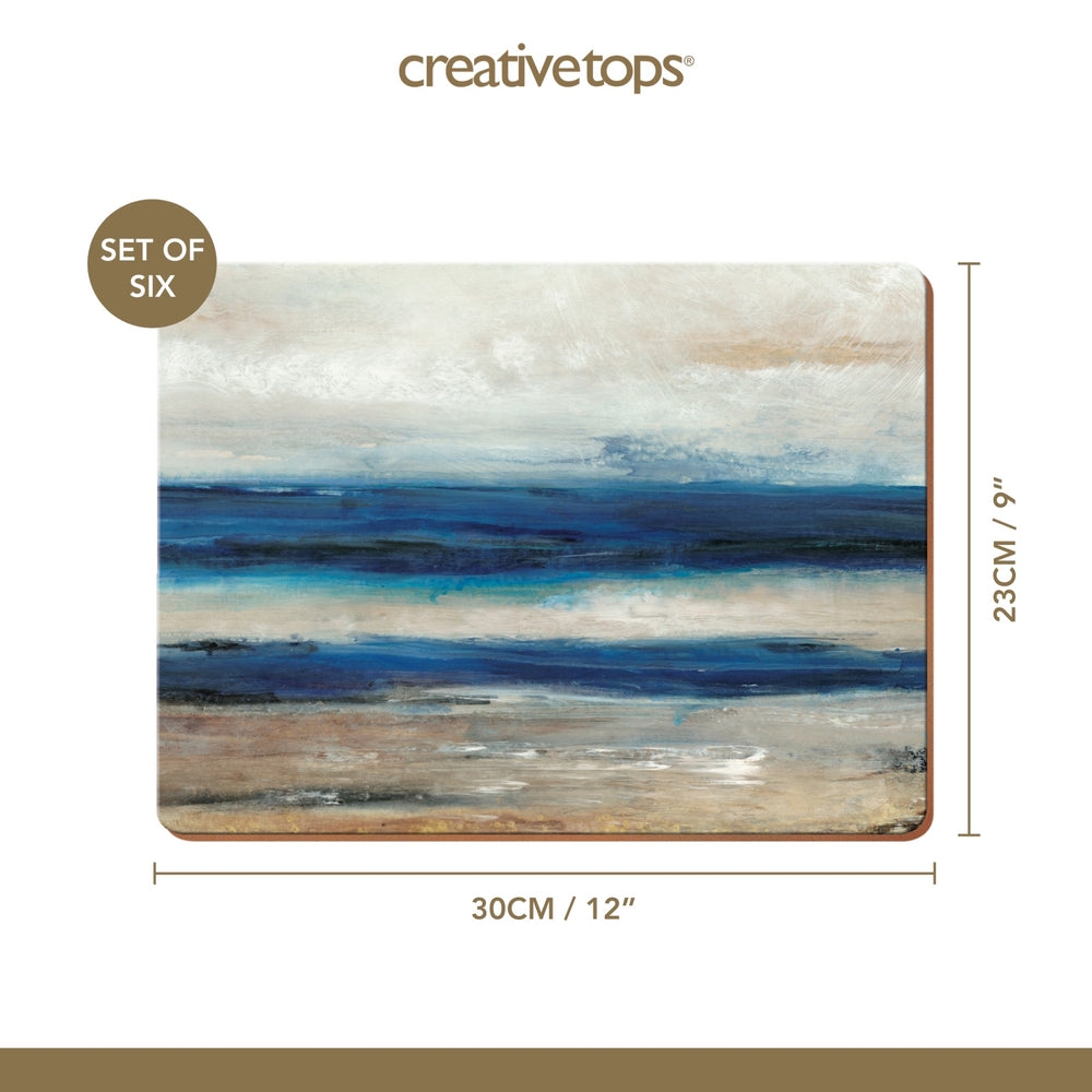 Creative Tops Blue Abstract Pack Of 4 Premium Placemats