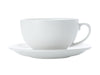 9pc Porcelain Drinkware Set including 320ml Milk Jug, 4x 300ml Cappuccino Cups and 4x Saucers - White Basics