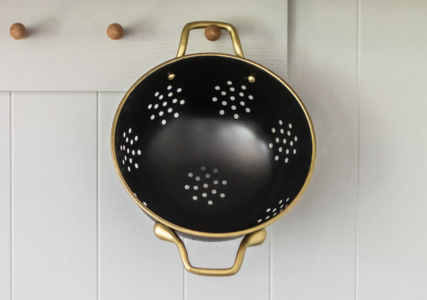 MasterClass 24cm Stainless Steel Matt Black and Brass Colander image 6