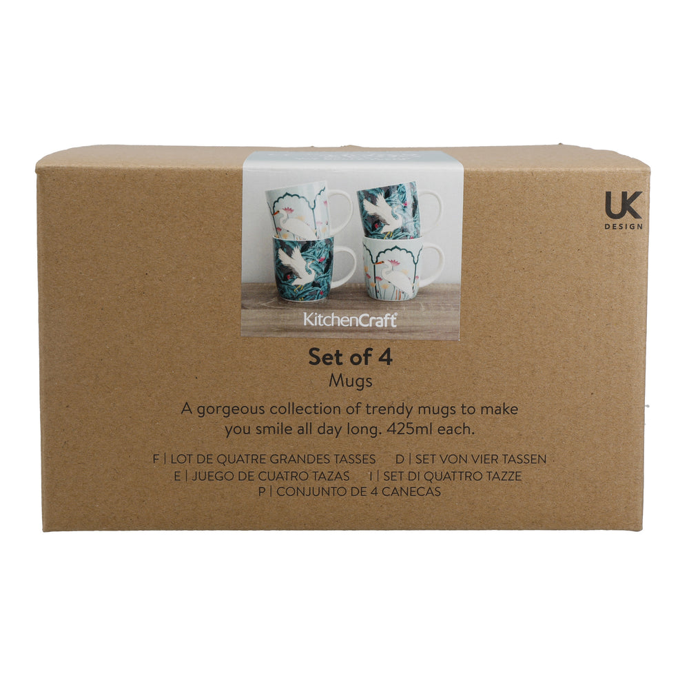 KitchenCraft Exotic Bird Mugs - Set of 4