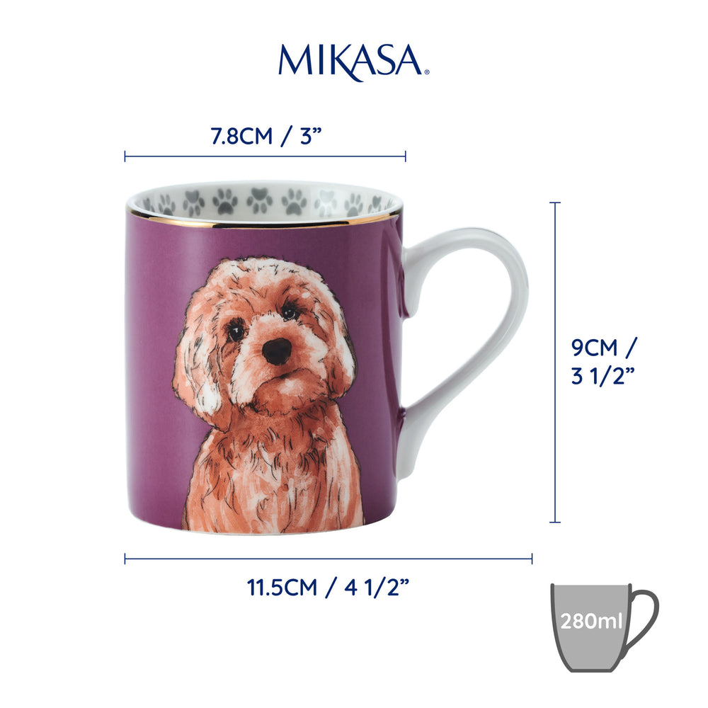 Mikasa Cockapoo Straight-Sided Porcelain Mug, 280ml
