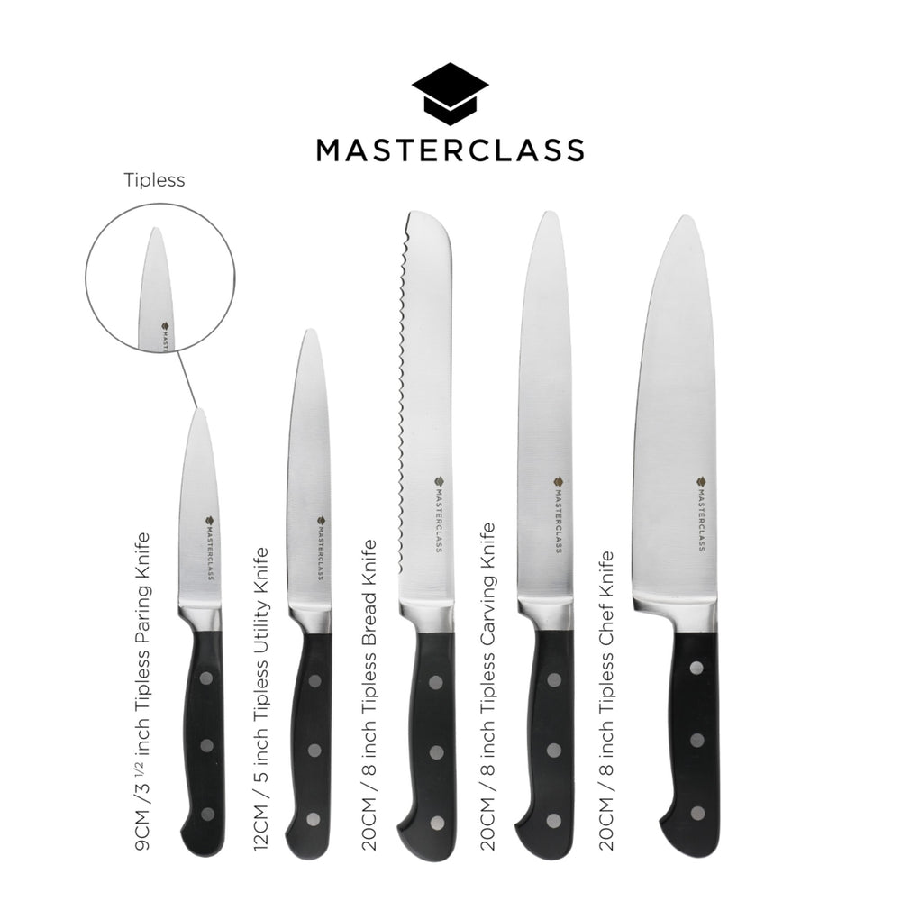MasterClass Tipless Knife Block - 5 Piece Set