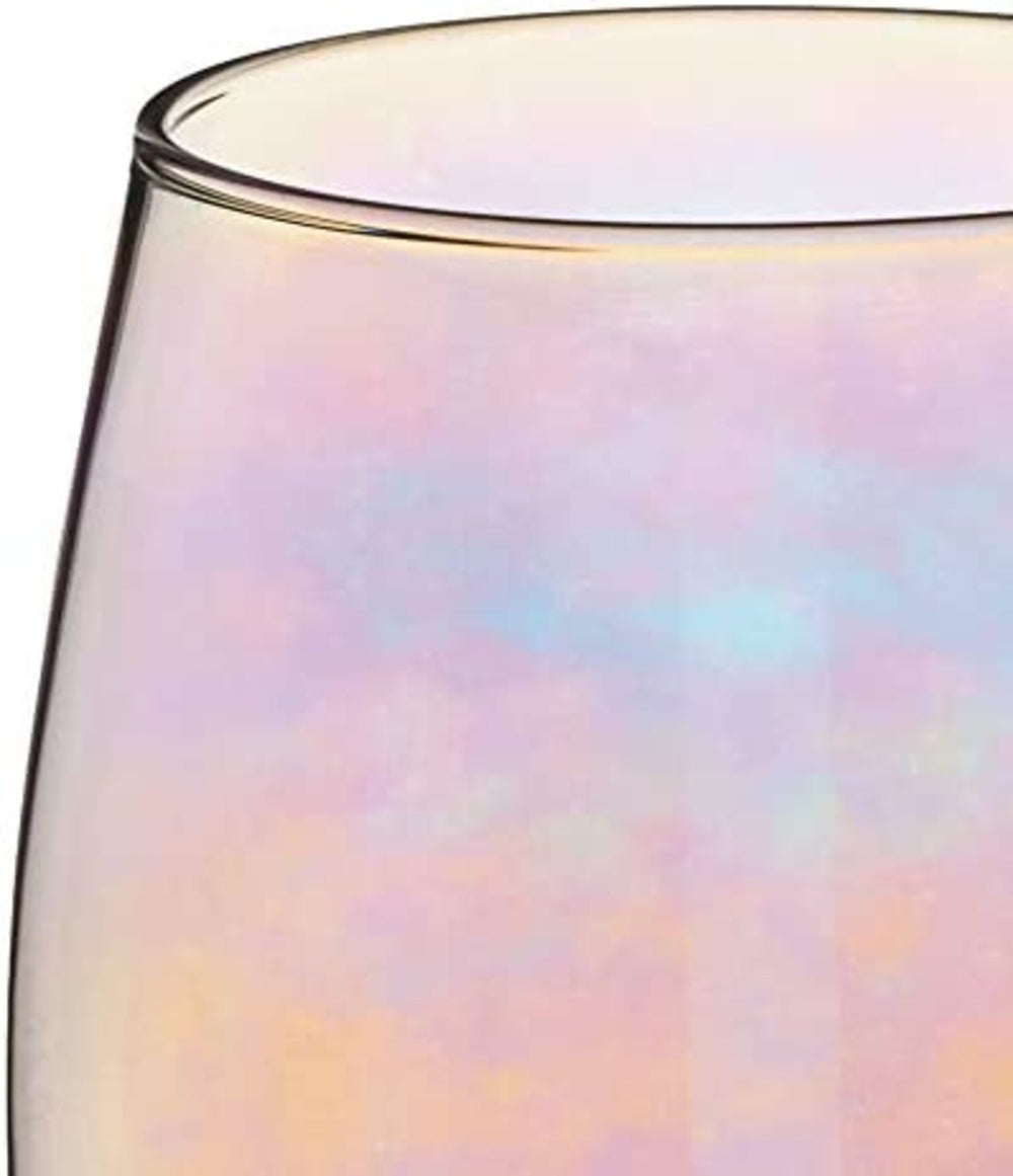 BarCraft Set of Two Iridescent Glass Tumblers