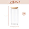 Idilica 3pc Glass Storage Jar Set with Beechwood Lid