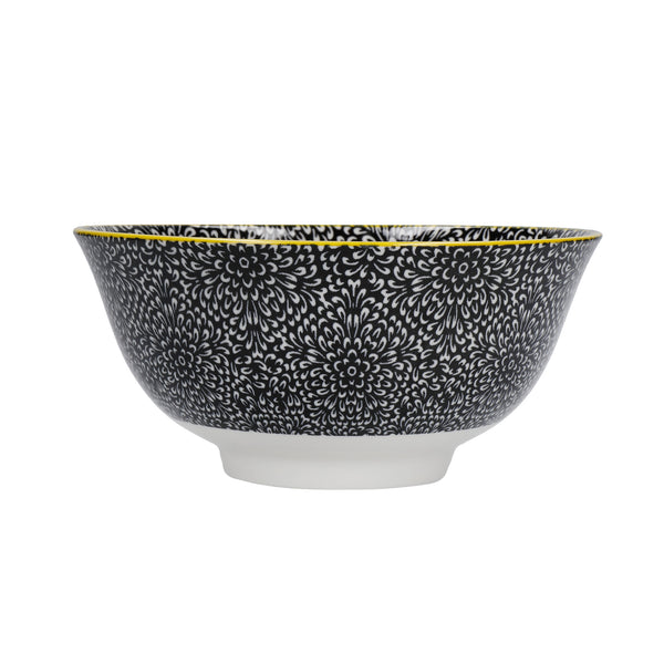 KitchenCraft Set of 4 Ceramic Cereal Bowls - 'Red and Black' Design image 3