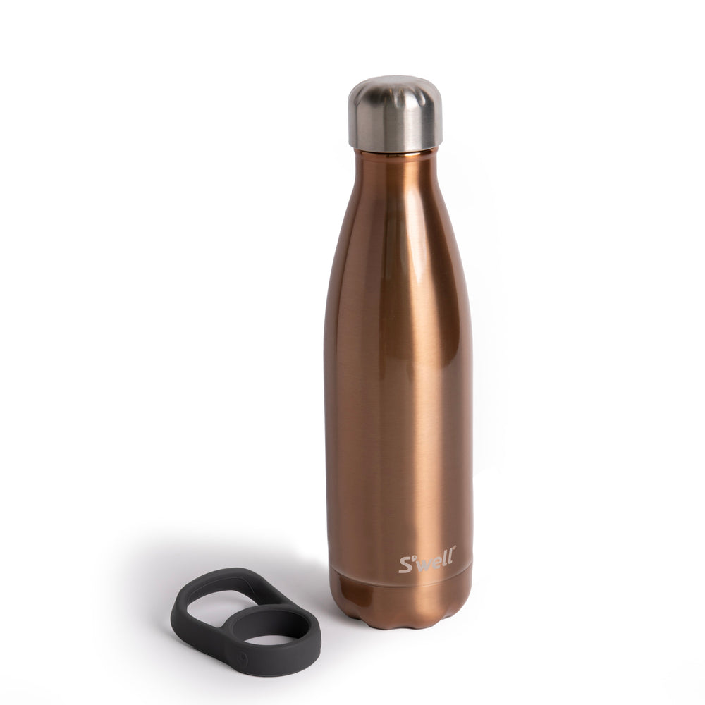 S'well 2pc Travel Bottle Set with Stainless Steel Water Bottle, 500ml, Pyrite and Grey Bottle Handle image 1