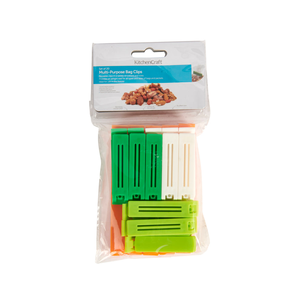 KitchenCraft Pack of Twenty Assorted Sized Bag Clips
