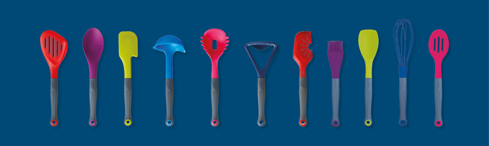 Colourworks Brights Red Long Handled Silicone-Headed Slotted Food Turner