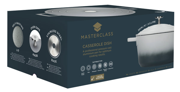 MasterClass Lightweight 2.5 Litre Casserole Dish with Lid - Ombre Grey image 5