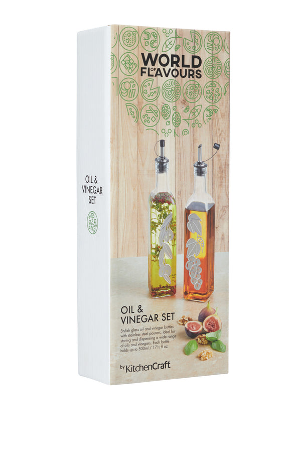 KitchenCraft World of Flavours Italian Set of 2 Glass Oil and Vinegar Bottles image 4