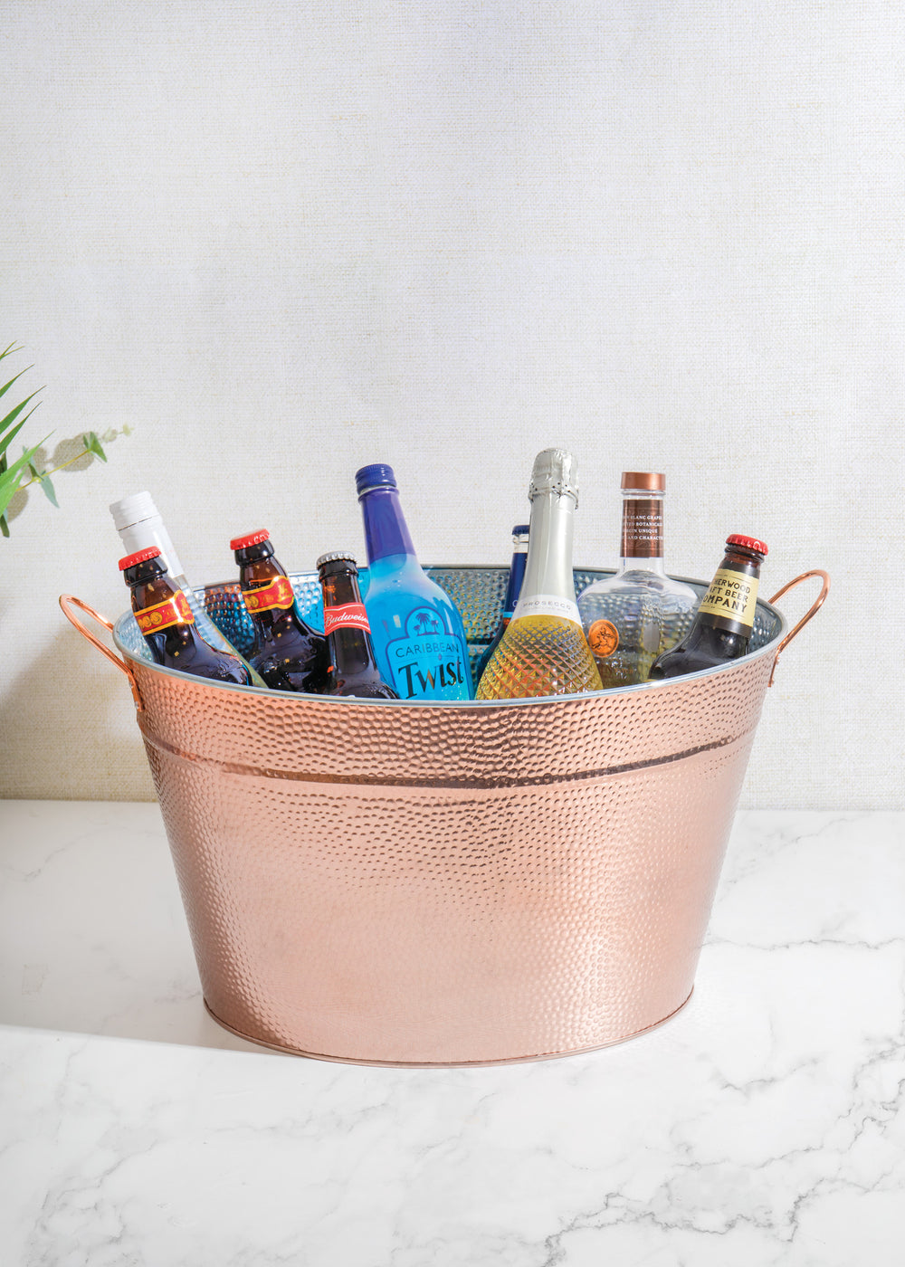 BarCraft Large Copper Champagne Bucket, Steel