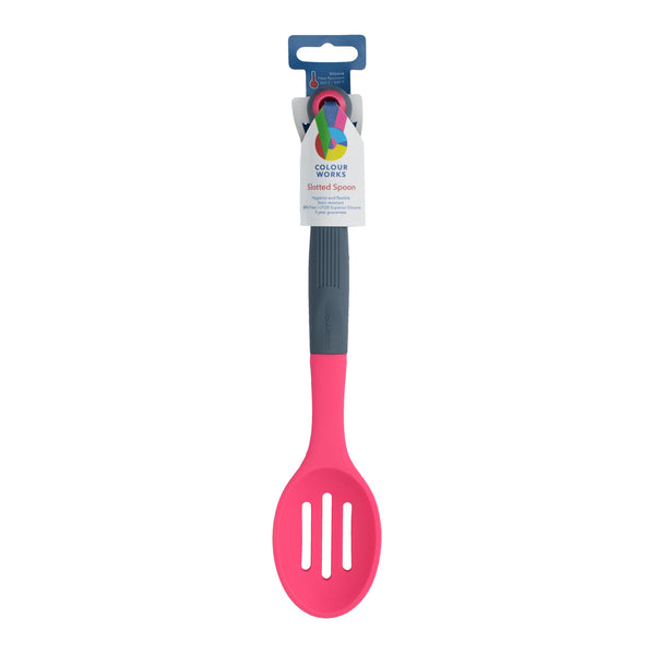 Colourworks Brights Pink Silicone-Headed Slotted Spoon image 4