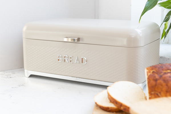 KitchenCraft Lovello Textured Large Bread Bin - Latte Cream image 2