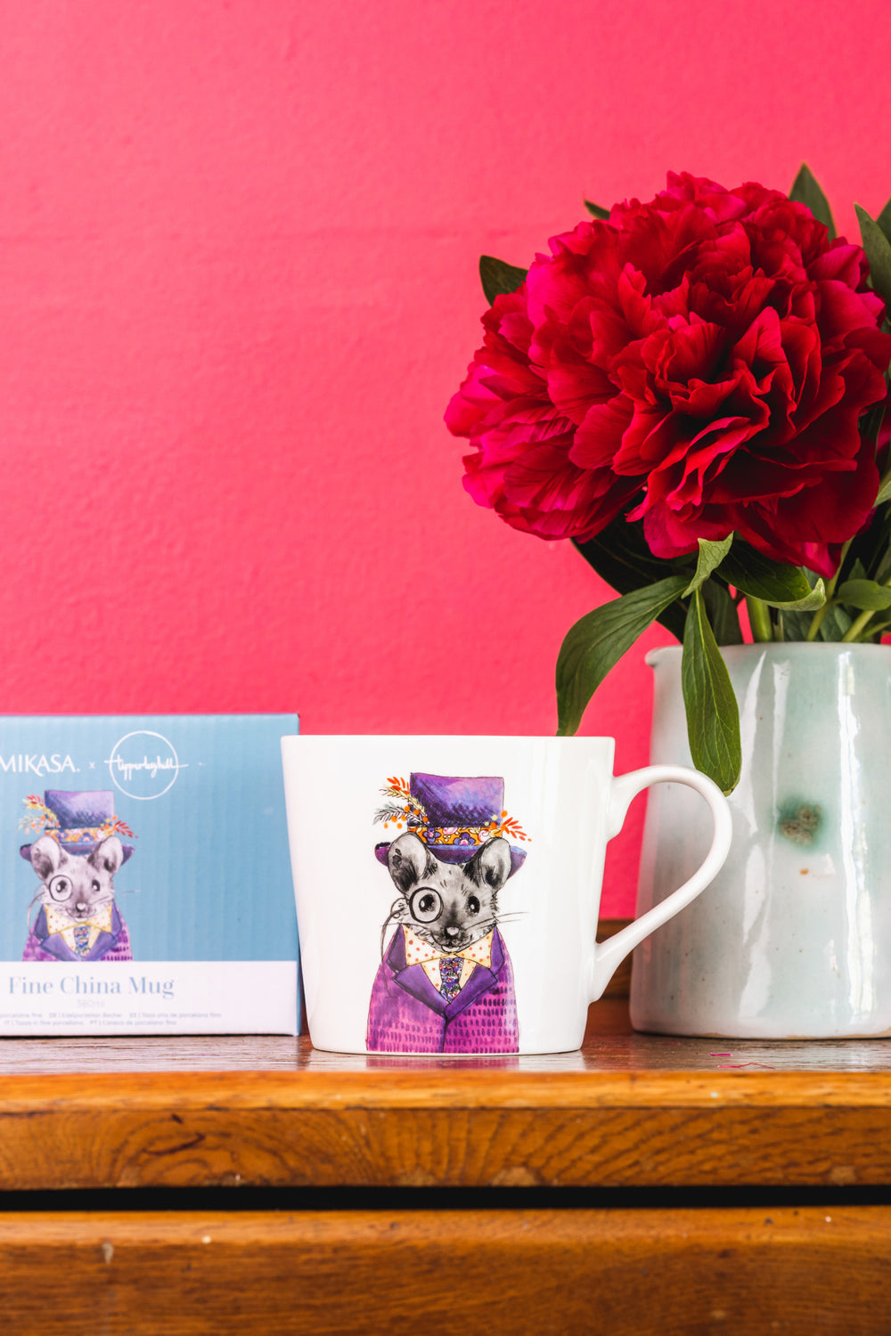 Mikasa Tipperleyhill Mouse Print Fine China Mug, 380ml