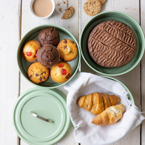 Living Nostalgia 3-Tier Metal Cake Storage Tin - English Sage Green image 6