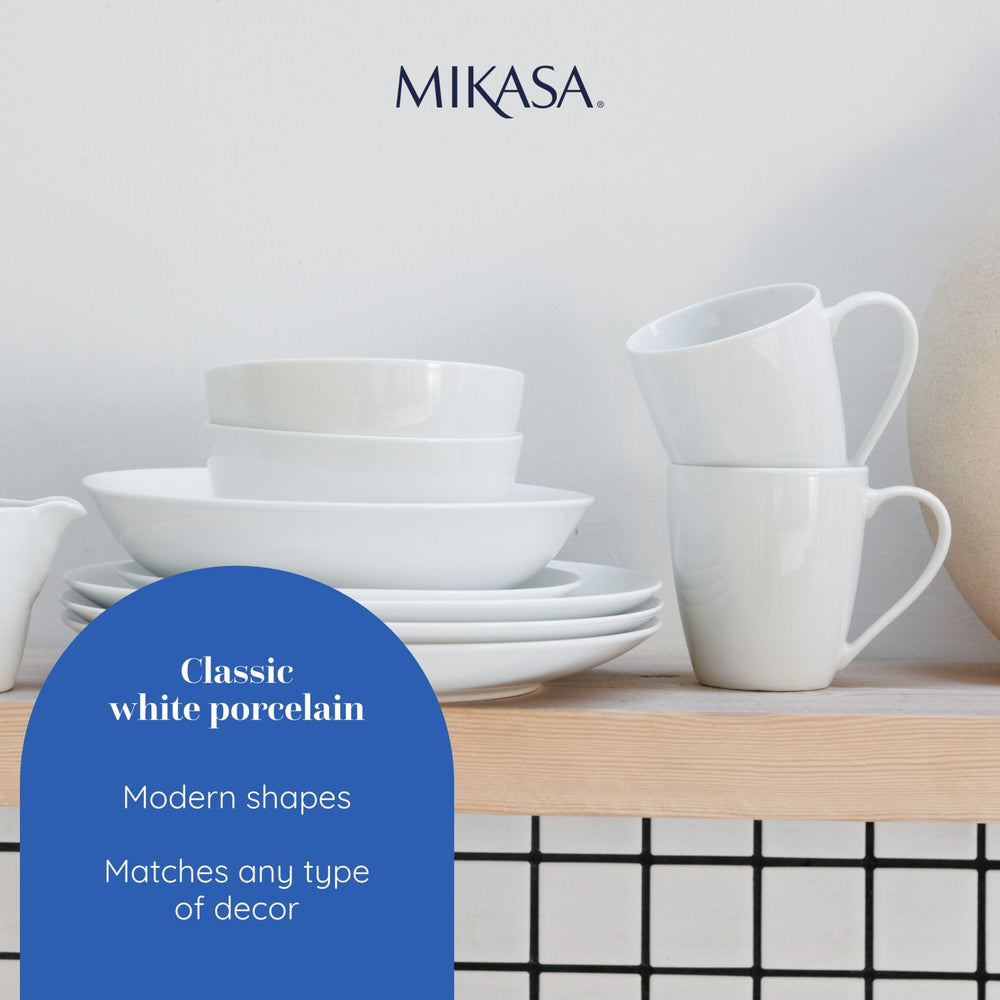 Mikasa Chalk Porcelain Mugs, Set of 4, 380ml, White