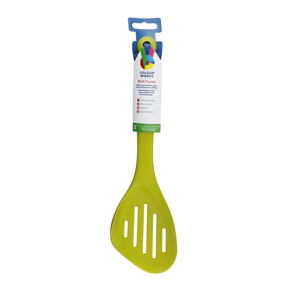 Colourworks Green Silicone Fish Slice with Raised Edge, Slotted Design image 4