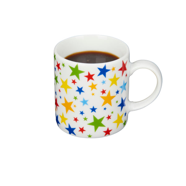 Set of 6 KitchenCraft 80ml Porcelain Multi Stars Espresso Cups image 2
