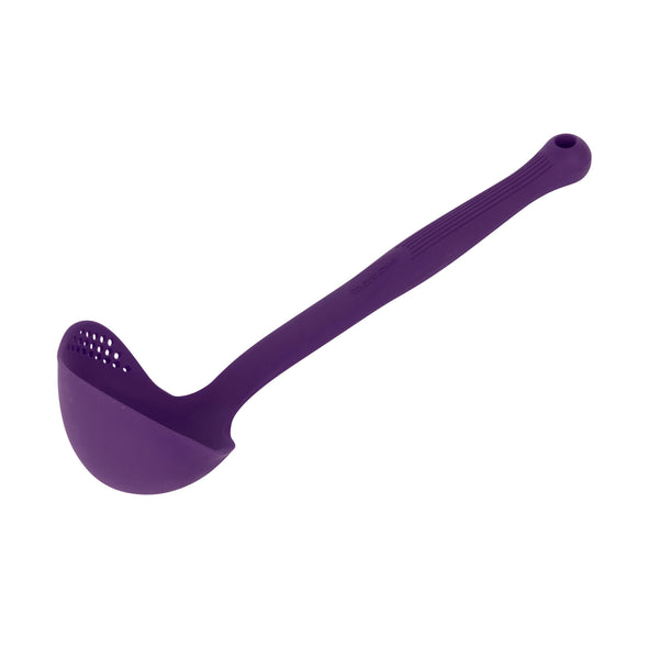 Colourworks Purple Silicone Ladle with Pouring Spout and Straining Holes image 9