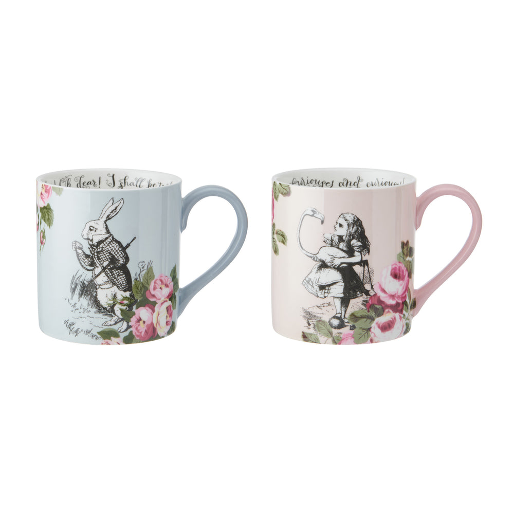 Mikasa and the V&A Alice In Wonderland 'His And Hers' Bone China Mugs, Set of 2, 380ml image 1