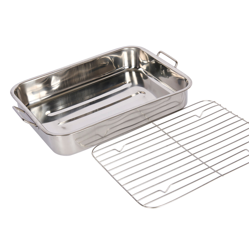 KitchenCraft Stainless Steel 38cm x 27.5cm Roasting Pan