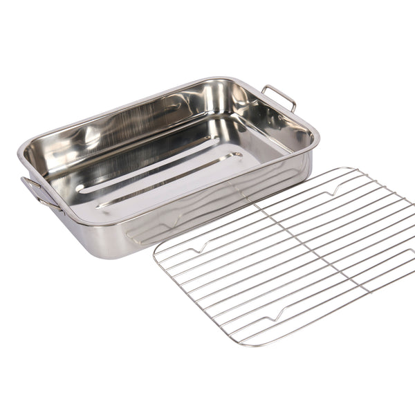 KitchenCraft Stainless Steel 38cm x 27.5cm Roasting Pan image 3
