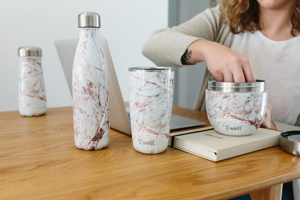 S'well Calacatta Gold Tumbler with Lid, 530ml