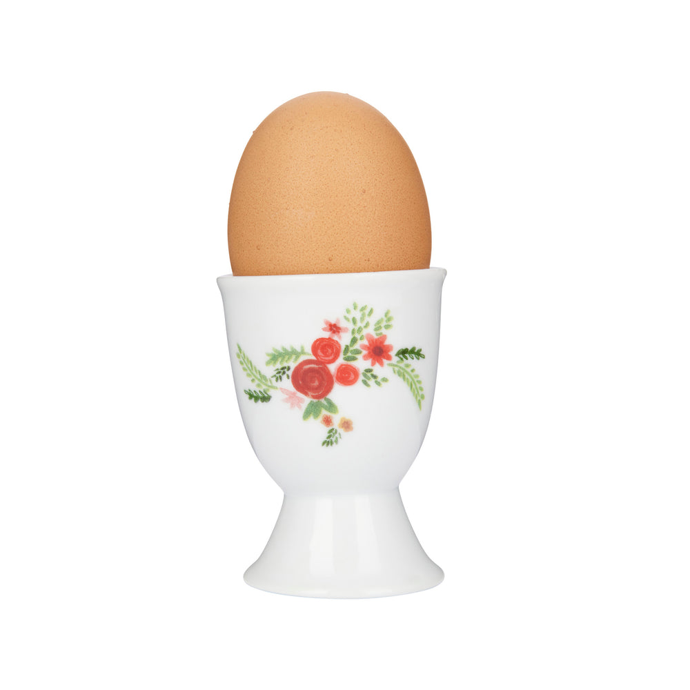 Set of 6 KitchenCraft Flowers Porcelain Egg Cups
