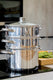 KitchenCraft Stainless Steel Three Tier Steamer, 22cm