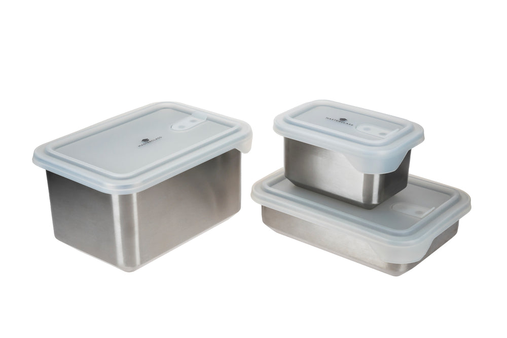 MasterClass All-in-One Stainless Steel Storage Containers, 3 pc set image 1