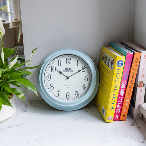 Living Nostalgia Vintage Blue Wall Clock image 7