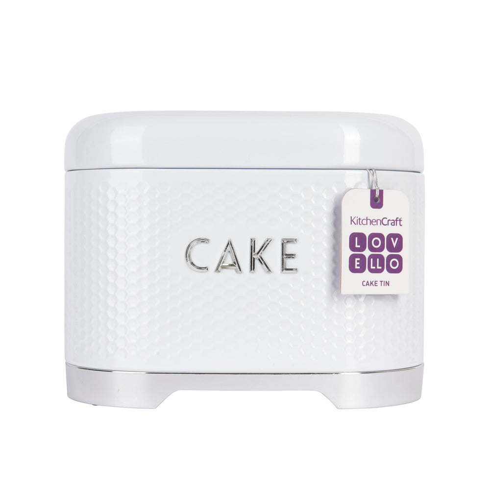 Lovello Textured Steel Cake Tin - Ice White
