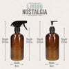 KitchenCraft Living Nostalgia Pump &Spray Bottle Set, Glass, Amber image 9