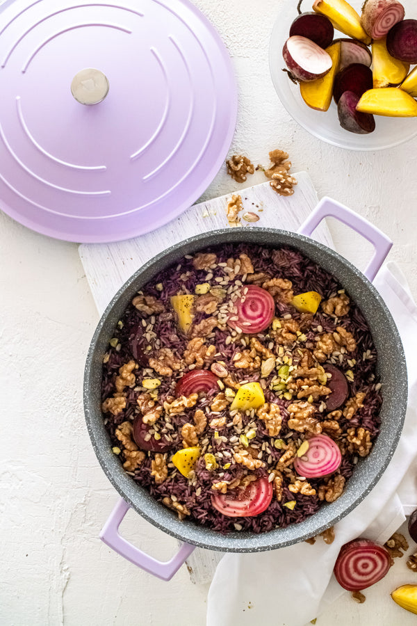MasterClass Lavender Cast Aluminium Casserole Dish with Lid, 5L image 5