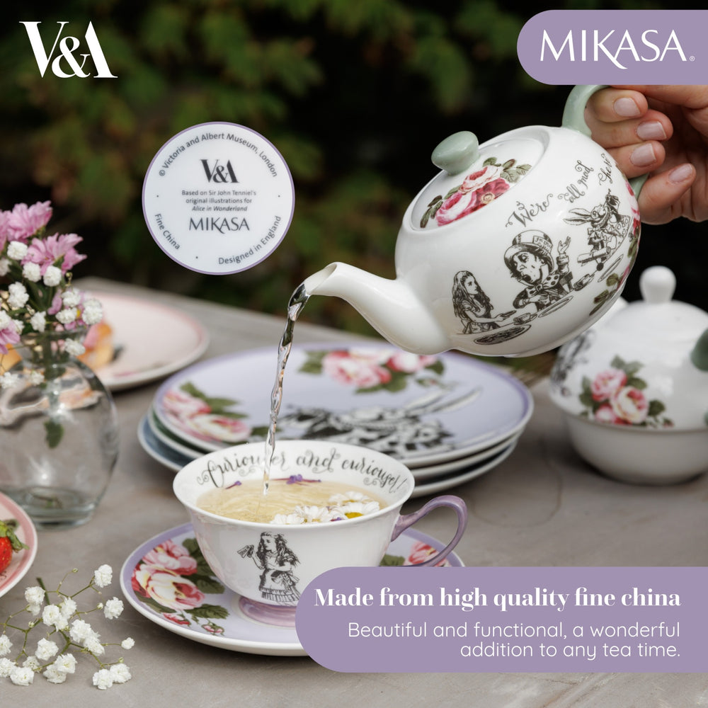Mikasa and the V&A Alice In Wonderland Bone China Mini Teapot, 400ml