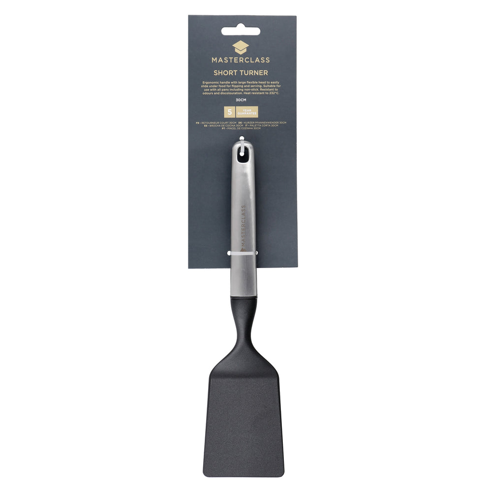 MasterClass Soft Grip Stainless Steel Short Turner - 30 cm