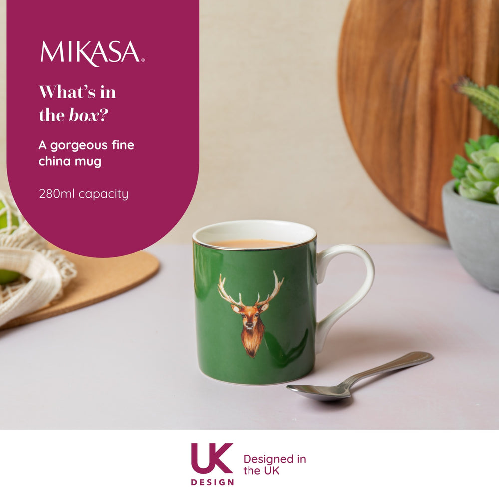 Mikasa Stag Print Porcelain Mug, 280ml