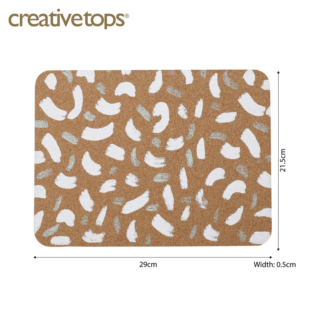 Creative Tops Printed Cork Placemats, Set of 4, Terrazzo Design, 29 x 21.5 cm