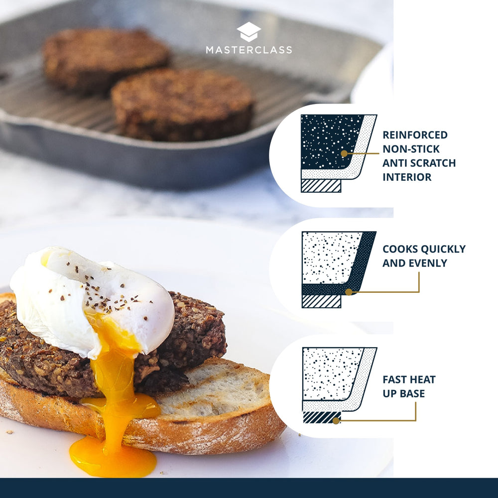 MasterClass Cast Aluminium Grill Pan, 20cm