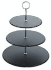 2pc Slate Serving Set with Appetiser Slate 3-Tier Serving Stand and Rectangular Serving Platter with Handles image 3